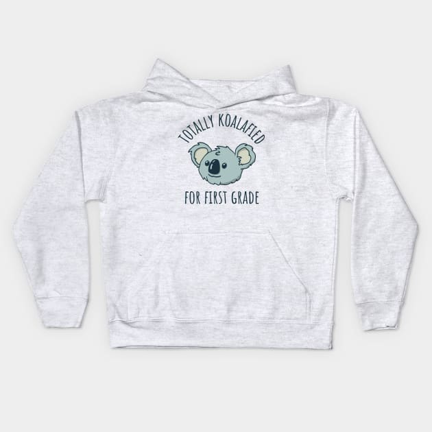 First Grade Back to School Koala Kids Hoodie by Huhnerdieb Apparel